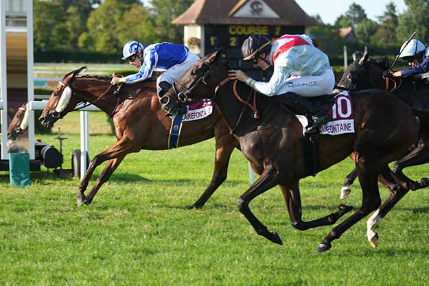 Photo d'arrivée de la course pmu PRIX LES PETITS MYTHOS BY BAMBOO EDITION (PRIX DE LA COUR BLEUE) à CLAIREFONTAINE le Lundi 6 juillet 2026