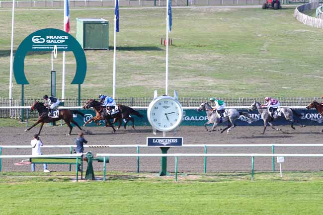 Photo d'arrivée de la course pmu PRIX DU CANAL DU HAMEAU à CHANTILLY le Lundi 14 septembre 2026