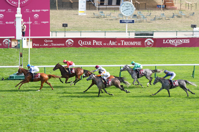 Photo d'arrivée de la course pmu QATAR ARABIAN TROPHY DES JUMENTS (POULICHES 4 ANS) à LONGCHAMP le Samedi 3 octobre 2026