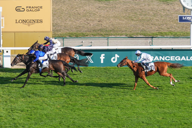 Photo d'arrivée de la course pmu PRIX CASIMIR DELAMARRE à LONGCHAMP le Dimanche 18 octobre 2026