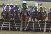 Photo Fairyhouse Chevaux Face Obstacle Piste Herbe