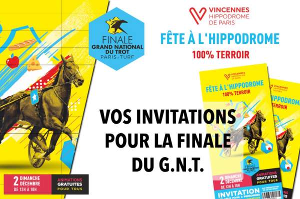 La photo de Vos Invitations pour la Finale du Gnt 2018 Avec letrot.com