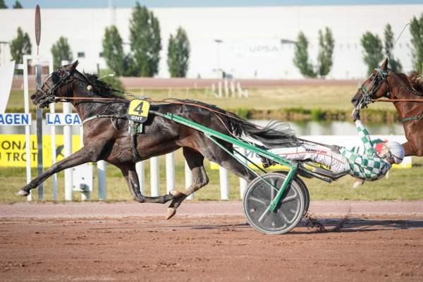 La photo de Jasmin Du Vallon arrivée pmu G.N.T. 2026 hippodrome d'Agen