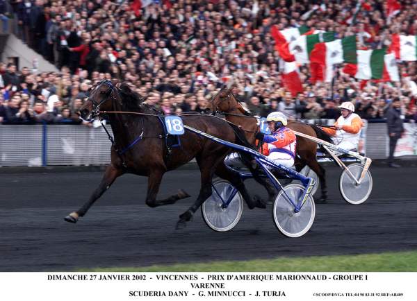 La photo de Varenne Arrivée Prix d'Amerique sur l'hippodrome de Vincennes