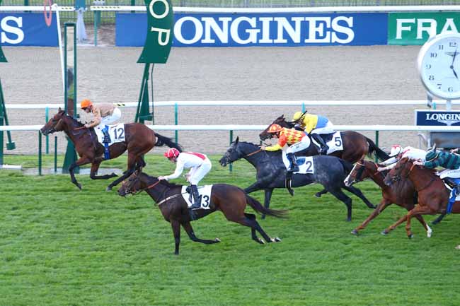 Photo d'arrivée de la course pmu PRIX DU CLOS DES VIGNES à CHANTILLY le Vendredi 9 octobre 2015