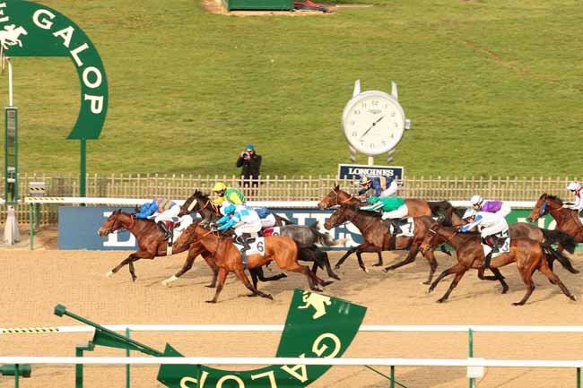 Photo d'arrivée de la course pmu PRIX DU CHEMIN DU BAC à CHANTILLY le Lundi 18 janvier 2016