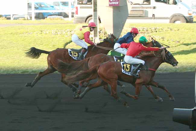 Photo d'arrivée de la course pmu PRIX DE JUVISY à PARIS-VINCENNES le Jeudi 21 janvier 2016