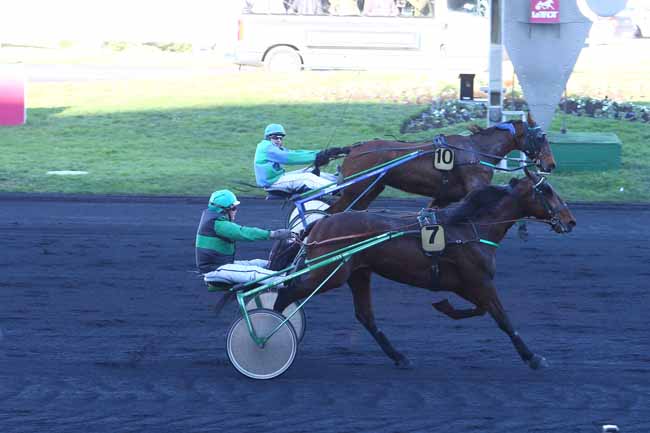 Photo d'arrivée de la course pmu PRIX DE SAINT-OMER à PARIS-VINCENNES le Lundi 25 janvier 2016