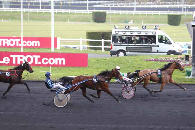 Photo d'arrivée de la course pmu PRIX DU CANTAL à PARIS-VINCENNES le Jeudi 25 février 2016