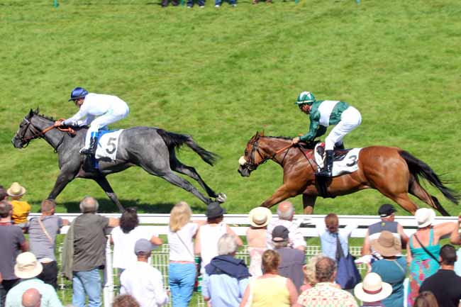Photo d'arrivée de la course pmu PRIX DE LA VALLEE D'AUGE à DEAUVILLE le Lundi 15 août 2016