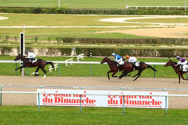 Photo d'arrivée de la course pmu PRIX DE LA MARE A TOUQUES à DEAUVILLE le Jeudi 20 octobre 2016