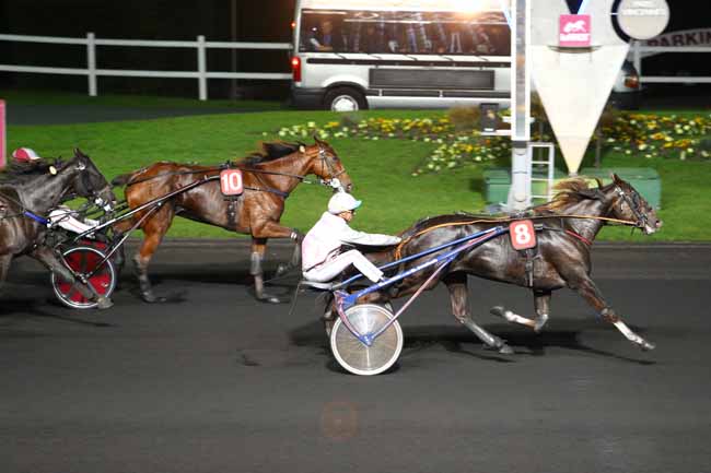 Photo d'arrivée de la course pmu PRIX PIERRE VAN TROYEN à PARIS-VINCENNES le Vendredi 28 octobre 2016