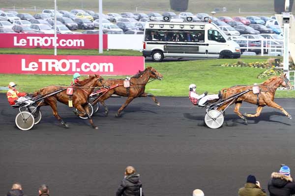 Photo d'arrivée de la course pmu PRIX DE LUXE à PARIS-VINCENNES le Dimanche 18 décembre 2016