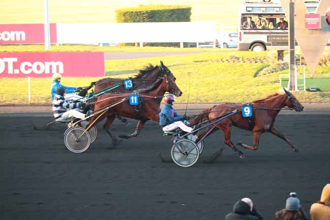 Photo d'arrivée de la course pmu PRIX D'ABLEIGES à PARIS-VINCENNES le Vendredi 20 janvier 2017
