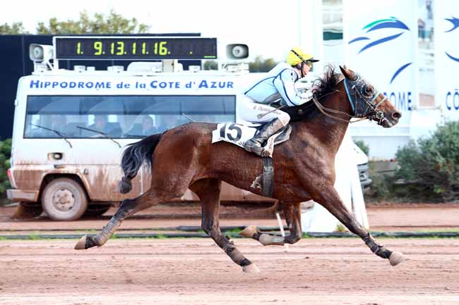 Photo d'arrivée de la course pmu PRIX DE BEDARIEUX à CAGNES-SUR-MER le Vendredi 10 février 2017