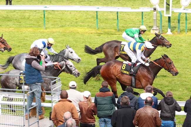 Photo d'arrivée de la course pmu PRIX DE LA FORET DE COMPIEGNE à COMPIEGNE le Jeudi 4 mai 2017
