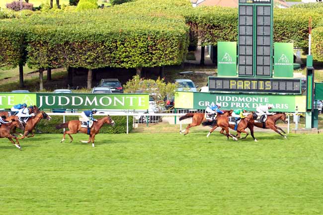 Photo d'arrivée de la course pmu PRIX LE BONBON à SAINT-CLOUD le Vendredi 14 juillet 2017