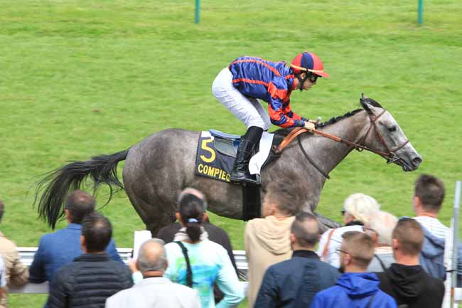 Photo d'arrivée de la course pmu PRIX DE CAISNES à COMPIEGNE le Mardi 25 juillet 2017