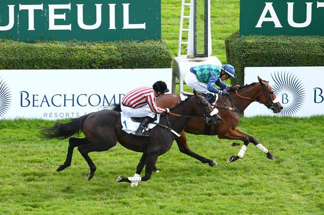 Photo d'arrivée de la course pmu PRIX NOIRO - VICTORIA BEACHCOMBER à AUTEUIL le Dimanche 8 octobre 2017