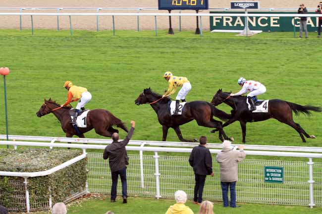 Photo d'arrivée de la course pmu PRIX DU BOCAGE NORMAND à DEAUVILLE le Jeudi 19 octobre 2017