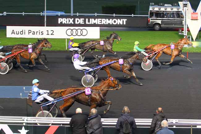 Photo d'arrivée de la course pmu PRIX DE LIMERMONT à PARIS-VINCENNES le Samedi 9 décembre 2017
