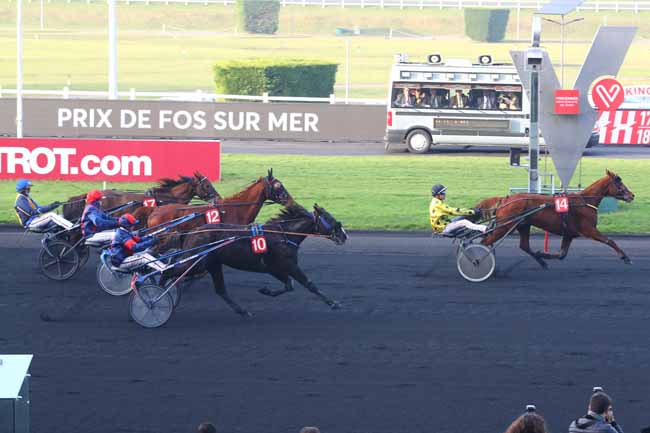 Photo d'arrivée de la course pmu PRIX DE FOS-SUR-MER à PARIS-VINCENNES le Mardi 19 décembre 2017