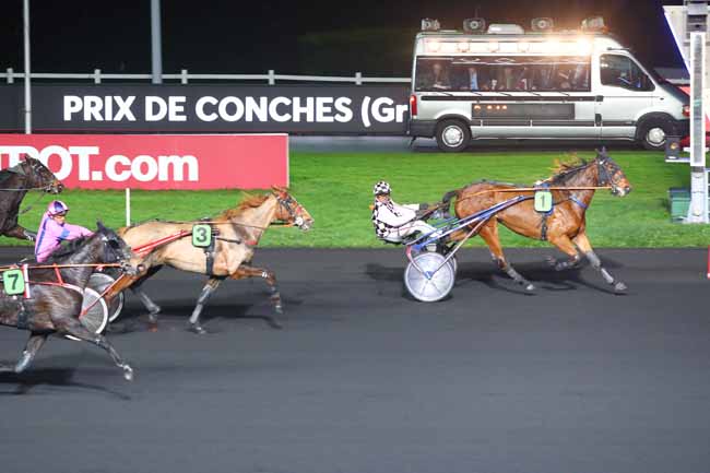 Photo d'arrivée de la course pmu PRIX DE CONCHES (GR B) à PARIS-VINCENNES le Vendredi 22 décembre 2017