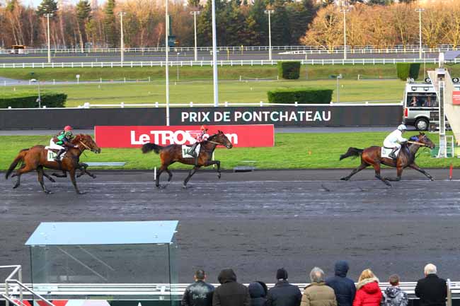 Photo d'arrivée de la course pmu PRIX DE PONTCHATEAU à PARIS-VINCENNES le Vendredi 29 décembre 2017
