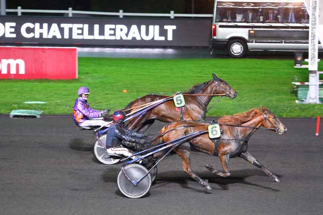 Photo d'arrivée de la course pmu PRIX DE CHATELLERAULT à PARIS-VINCENNES le Dimanche 31 décembre 2017