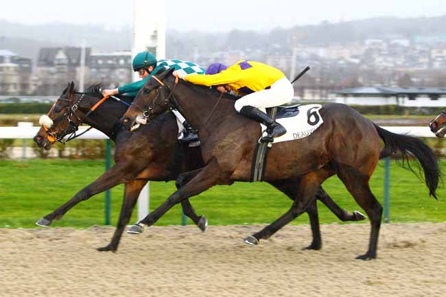 Photo d'arrivée de la course pmu PRIX DE SAINT-JAMES à DEAUVILLE MIDI le Jeudi 4 janvier 2018