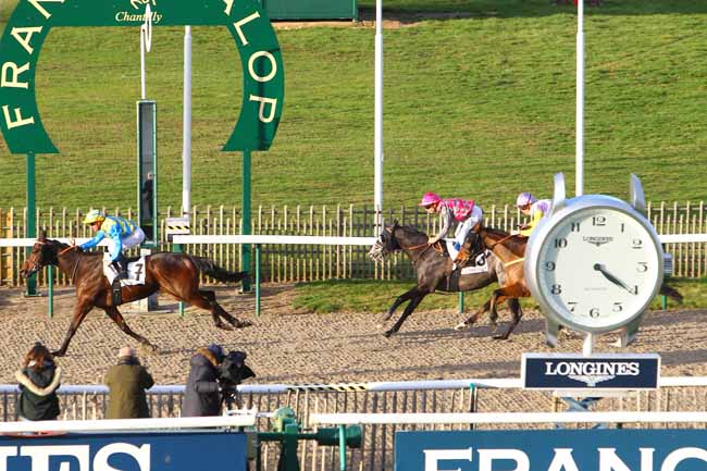 Photo d'arrivée de la course pmu PRIX DE LA ROUTE CAROLINE à CHANTILLY le Vendredi 26 janvier 2018