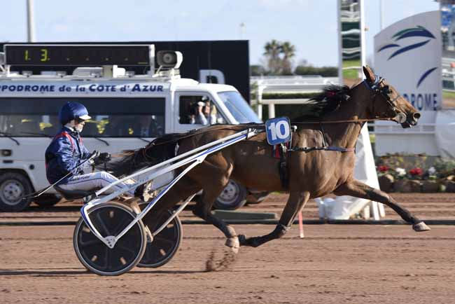 Photo d'arrivée de la course pmu PRIX DES GORGES DU VERDON à CAGNES-SUR-MER le Vendredi 9 février 2018