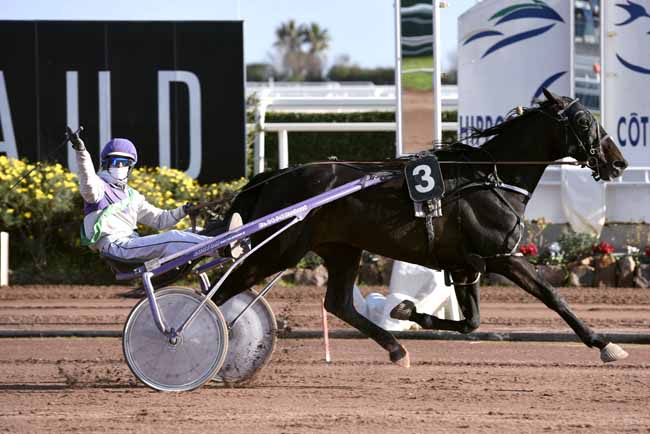 Photo d'arrivée de la course pmu PRIX DE BEZIERS à CAGNES-SUR-MER le Vendredi 9 février 2018