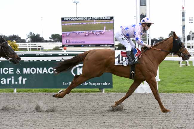 Photo d'arrivée de la course pmu PRIX DU LAUTIN à CAGNES-SUR-MER le Mercredi 21 février 2018