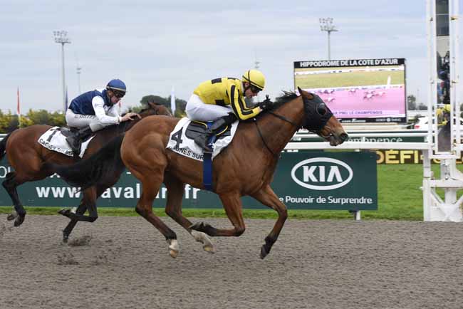 Photo d'arrivée de la course pmu PRIX DU GALIBIER à CAGNES-SUR-MER le Samedi 24 février 2018