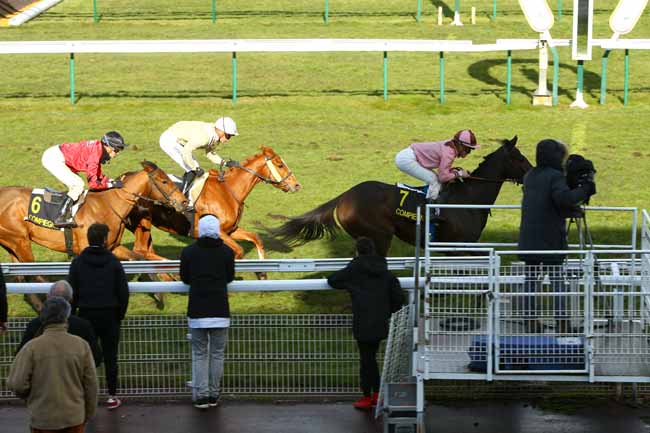 Photo d'arrivée de la course pmu PRIX D'ACTEON à COMPIEGNE le Mercredi 7 mars 2018