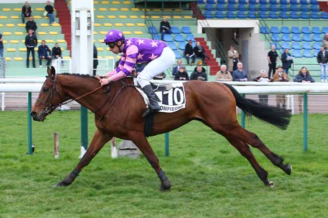 Photo d'arrivée de la course pmu PRIX ORVILLIERS à COMPIEGNE le Mardi 3 avril 2018