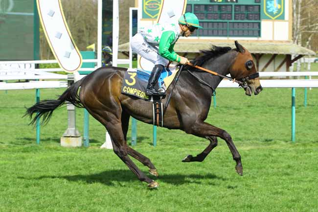 Photo d'arrivée de la course pmu PRIX DU THEATRE IMPERIAL à COMPIEGNE le Vendredi 6 avril 2018
