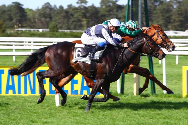 Photo d'arrivée de la course pmu PRIX DE VULAINES-SUR-SEINE à FONTAINEBLEAU le Samedi 21 avril 2018