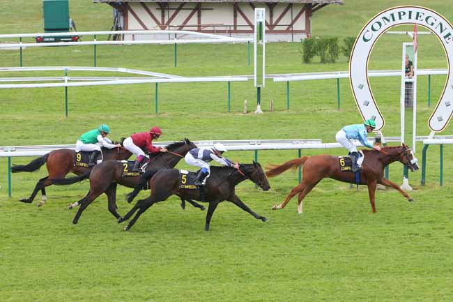 Photo d'arrivée de la course pmu PRIX HIPPOMENE à COMPIEGNE le Vendredi 8 juin 2018