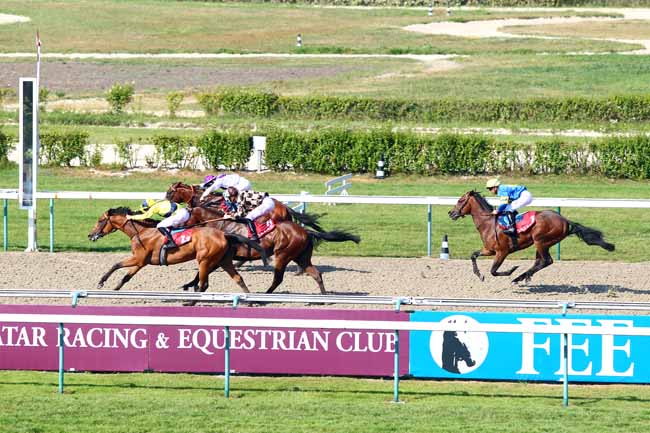Photo d'arrivée de la course pmu QATAR PRIX DE LA VILLA LES FLEURS à DEAUVILLE le Dimanche 8 juillet 2018