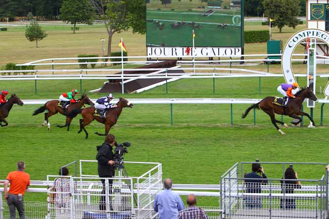 Photo d'arrivée de la course pmu PRIX DE CAISNES à COMPIEGNE le Mardi 10 juillet 2018