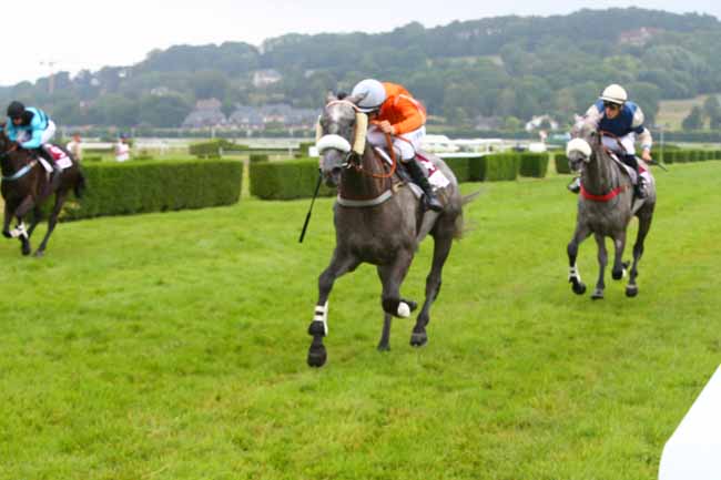 Photo d'arrivée de la course pmu PRIX CHAPEAUX SOLANGE COLLAS à CLAIREFONTAINE le Samedi 21 juillet 2018