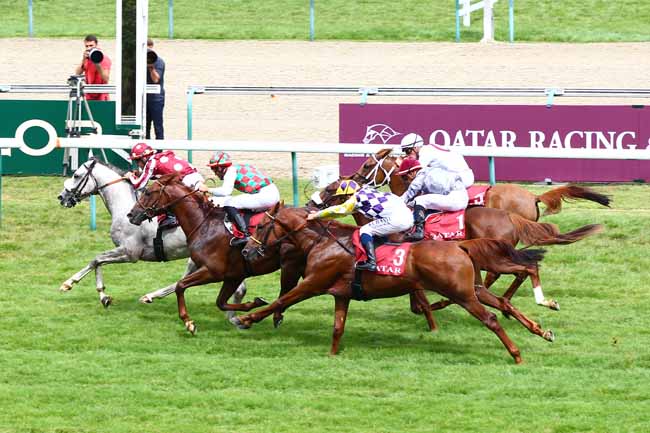 Photo d'arrivée de la course pmu AL RAYYAN CUP - PRIX KESBEROY à DEAUVILLE le Samedi 11 août 2018