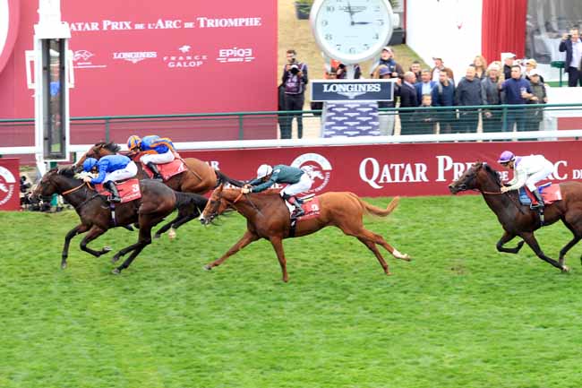 Photo d'arrivée de la course pmu QATAR PRIX JEAN-LUC LAGARDERE - GRAND CRITERIUM à LONGCHAMP le Dimanche 7 octobre 2018