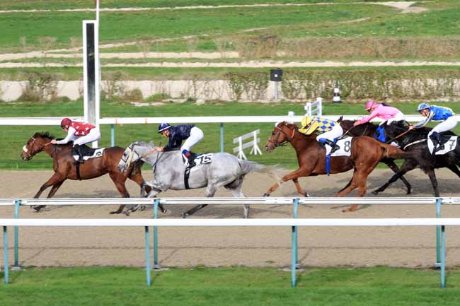 Photo d'arrivée de la course pmu PRIX DES DORELLES à DEAUVILLE le Jeudi 25 octobre 2018