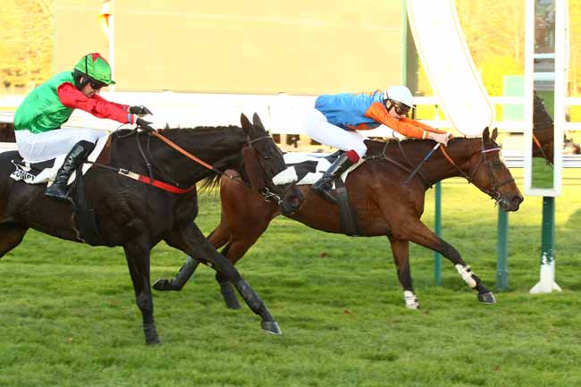 Photo d'arrivée de la course pmu PRIX COLONEL D'ENGLESQUEVILLE à COMPIEGNE le Vendredi 9 novembre 2018
