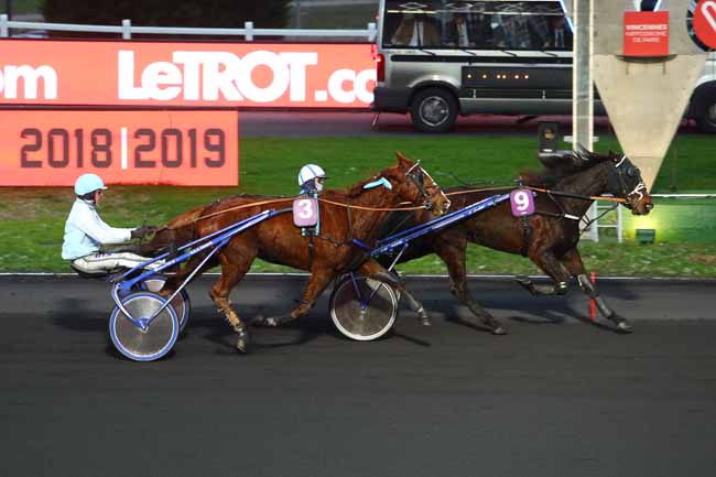 Photo d'arrivée de la course pmu PRIX DE LUSSAC (GR B) à PARIS-VINCENNES le Vendredi 14 décembre 2018