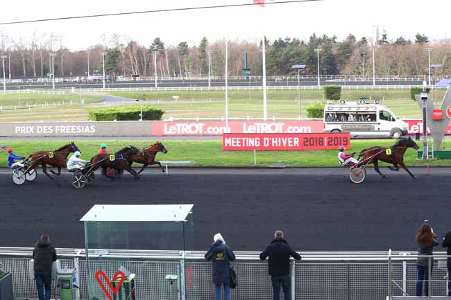 Photo d'arrivée de la course pmu PRIX DES FREESIAS à PARIS-VINCENNES le Mercredi 19 décembre 2018