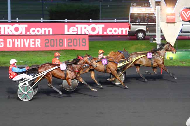 Photo d'arrivée de la course pmu PRIX DE MARVEJOLS à PARIS-VINCENNES le Vendredi 11 janvier 2019